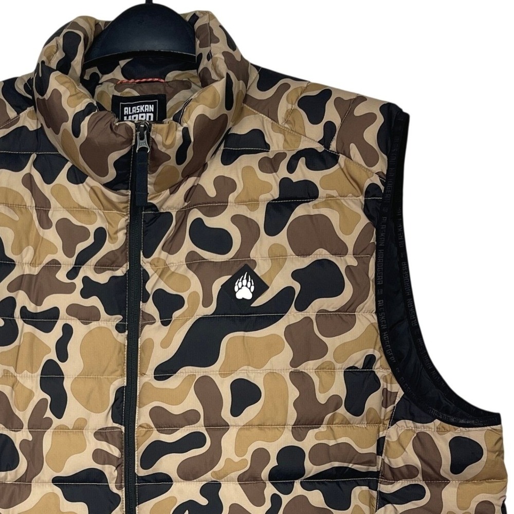 Alaskan Hardgear Duluth Trading Co Mens 2XL Puffer Vest Duck Camo Brown 3237-117